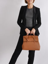 Handtas Clara Leder Nathan baume Bruin nathan 2-vue-porte