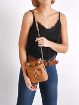 Mini Bucket Bag Ninon Leder Lancel Bruin ninon A11466-vue-porte