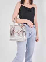 Handtas Rive Gauche S Argento Leder Paul marius Grijs argento RIVGSARG-vue-porte