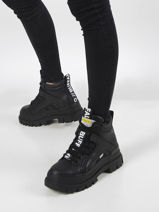 Aspha Nc Mid Sneakers Met Platformzool Buffalo Zwart women 16220450-vue-porte