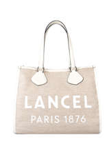 Schoudertas Cabas D'�t� Jute En Leder Lancel Beige cabas d'ete A10749