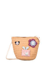 Cross Body Tas Kids Van Raffia Miniprix Bruin kids A850