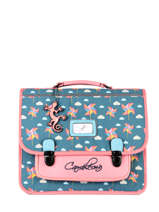 Boekentas Kind 2 Compartimenten Cameleon Blauw retro CA35