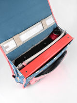 Boekentas Kind 2 Compartimenten Cameleon Blauw retro CA35-vue-porte