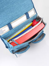 Boekentas 2 Compartimenten Cameleon Blauw vintage color CA38-vue-porte