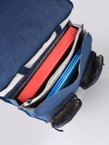 Boekentas Op Wieltjes 3 Compartimenten Cameleon Blauw vintage color CR38-vue-porte