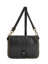 Cross Body Tas Dewashed Leder Milano Zwart dewashed DE17111