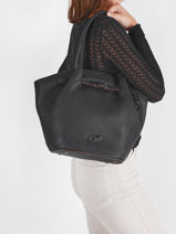 Schoudertas Ecuyer Leder Etrier Zwart ecuyer EECU15-vue-porte