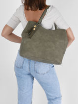Handtas Nervure Woomen Groen nervure WNER03-vue-porte