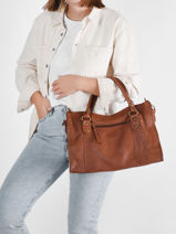 Handtas Cow Leder Basilic pepper Bruin cow BCOW22-vue-porte