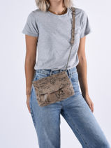 Cross Body Tas Felizia Leder Pieces Bruin felizia 17116820-vue-porte