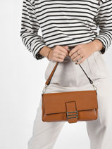 Schoudertas Caviar Leder Milano Bruin caviar CA21101-vue-porte