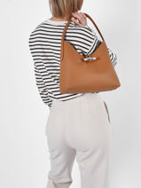 Longchamp Roseau Schoudertas Bruin-vue-porte