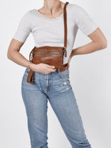 Cross Body Tas Heritage Leder Biba Bruin heritage SHR2L-vue-porte