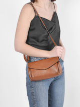 Cross Body Tas Caviar Leder Milano Bruin caviar CA21121-vue-porte