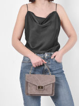 Cross Body Tas Velvet Leder Milano Beige velvet VE21061G-vue-porte
