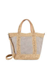 Handtas Cabas Linnen En Raffia Macram Vanessa bruno cabas raphia 70V40435