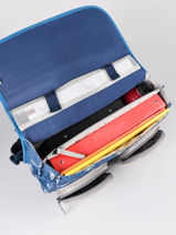 Boekentas 2 Compartimenten Cameleon Blauw vintage urban PBVBCA35-vue-porte