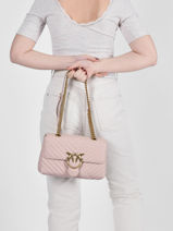Cross Body Tas Lady Love Bag Puff Quilt Leder Pinko Roze love bag puff 1P22JR-vue-porte