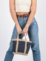 Handtas Cabas Linnen En Raffia Macram Vanessa bruno cabas raphia 70V40435-vue-porte