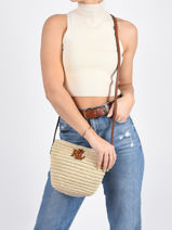 Cross Body Tas Whitney Raffia En Leder Lauren ralph lauren Bruin whitney - 31855937-vue-porte
