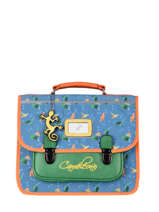 Boekentas 1 Compartiment Cameleon Blauw retro PBRECA32