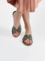 Slippers Damia Uit Leder Les tropeziennes Groen women DAMIA-vue-porte