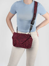 Cross Body Tas M Suzon Lopard Leder Paul marius Violet leopard P162930-vue-porte