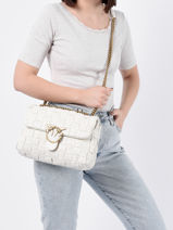 Cross Body Tas Love Bag Weave Pinko Beige love bag weave 1P22JW-vue-porte