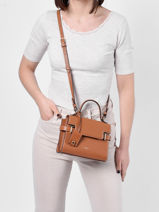 Cross Body Tas Emilie Leder Le tanneur Bruin emily TEMI1001-vue-porte