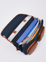 Boekentas Jongen 2 Compartimenten Cameleon Blauw vintage urban CA38-vue-porte