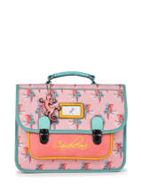 Boekentas Kind 1 Compartiment Cameleon Roze retro CA32