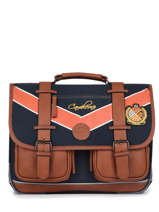 Boekentas Jongen 2 Compartimenten Cameleon Blauw vintage urban CA38