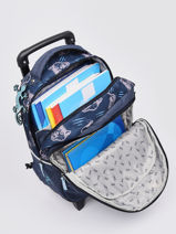 Rugzak Op Wieltjes Kind 2 Compartimenten Cameleon Blauw actual SR43-vue-porte