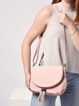 Cross Body Tas Pompon Miniprix Roze pompon F305-vue-porte