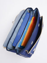 Boekentas 1 Compartiment Caramel et cie Blauw boheme FI-vue-porte