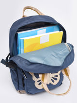 Rugzak 1 Compartiment Caramel et cie Blauw boheme FI-vue-porte