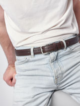 Riem Petit prix cuir Bruin belt classic f 30-vue-porte