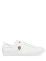 Sneakers Th Hardware Logo Uit Leder Tommy hilfiger Wit women 6523YBR