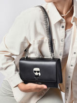 Cross Body Tas K/ikonik Leder Karl lagerfeld Zwart k ikonic 205W3057-vue-porte
