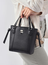 Handtas K/ikonik Leder Karl lagerfeld Zwart k ikonic 225W3010-vue-porte