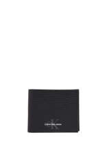 Portefeuille Leder Calvin klein jeans Zwart mono textured K509498