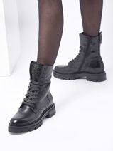 Boots Uit Leder Mjus Zwart women M79245-vue-porte