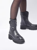Boots Uit Leder Mjus Zwart women P83203-vue-porte