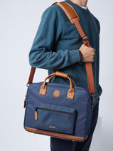 Documententas 1 Compartiment Met 15" Laptopvak Cabaia Blauw laptop MESS-vue-porte