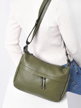 Cross Body Tas Caviar Leder Milano Groen caviar CA20075N-vue-porte