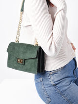 Cross Body Tas Velvet Leder Milano Groen velvet VE21121-vue-porte