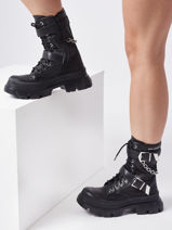Boots Trakka Max High Buckle Uit Leder Karl lagerfeld Zwart women KL43585-vue-porte