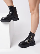 Boots Uit Leder Semerdjian Zwart women E666E4-vue-porte