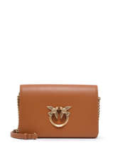 Cross Body Tas Love Classic Click Leder Pinko Bruin love bag icon 1P22TH